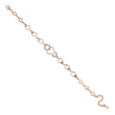 Rose gold crystal circle link bracelet